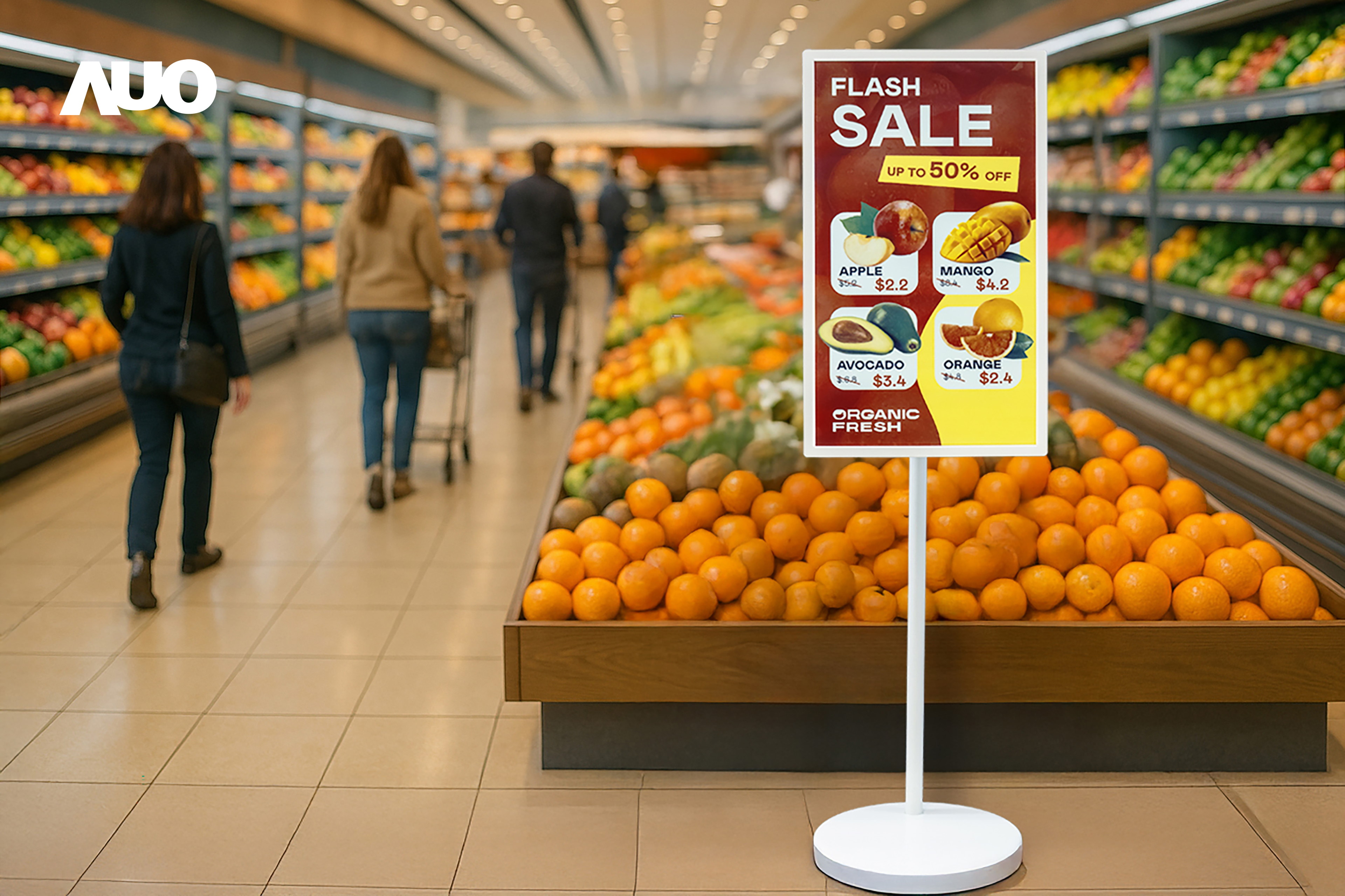 達擎首亮相低功耗、全彩的「aecoPost電子紙解決方案」，僅在更新畫面時需要微量的電力驅動，無需佈建電線的便捷設計，使其可靈活應用、隨意置放，並可透過雲端或行動裝置app，輕鬆管理及排程廣告內容，晉升店頭行銷利器。